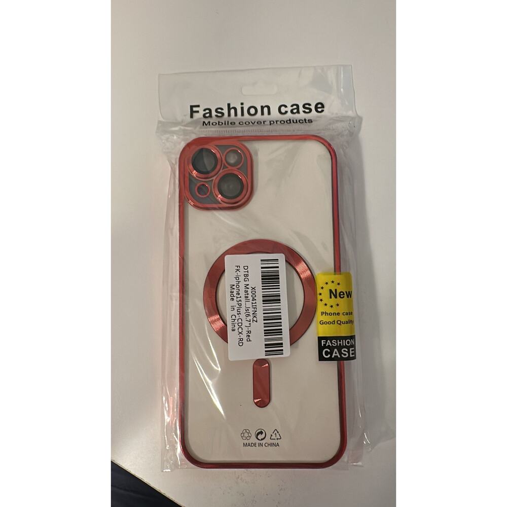 Magnetic Protective Case for iPhone 15 Plus – Red